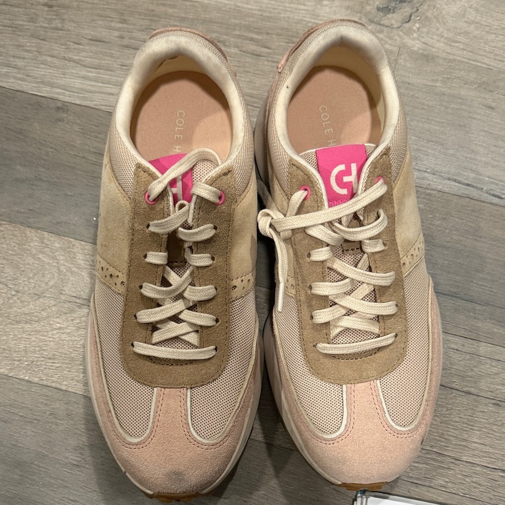 Cole Haan Tan and Pink Casual Sneakers